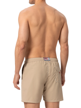 Beige mid-length classic light swim shorts Patmos - MC2 Saint Barth