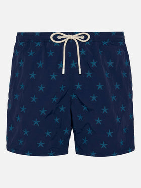 Mid-length swim shorts Patmos The Riviera with all over seastar jacquard