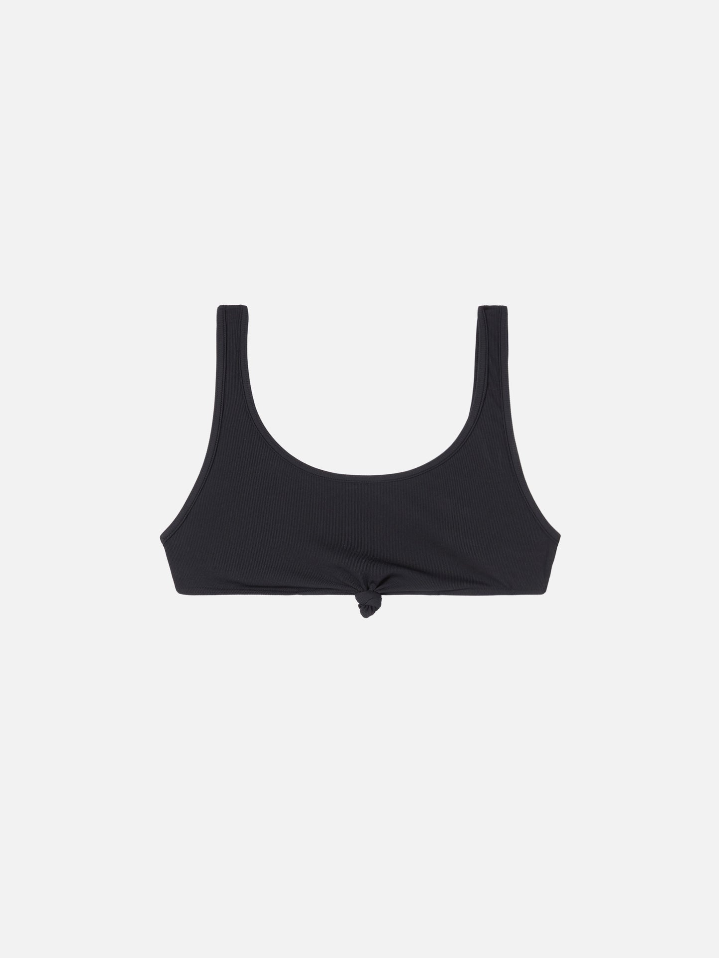 Black ribbed bralette Petra with front knot
