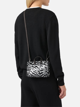 Mini borsa porta telefono Phone Bag Felt in misto lana zebrato