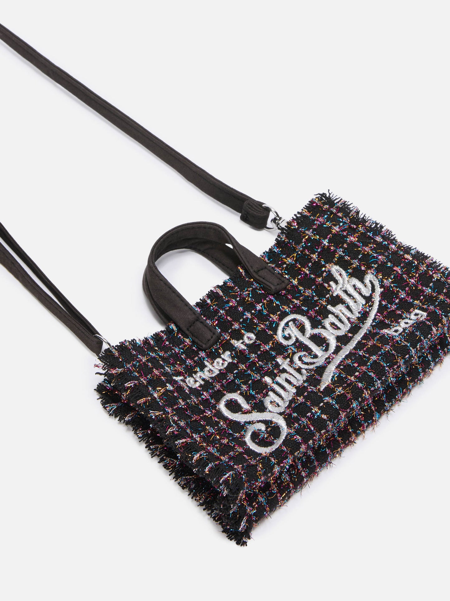 Mini borsa porta telefono Phone Bag Tweed lurex nero