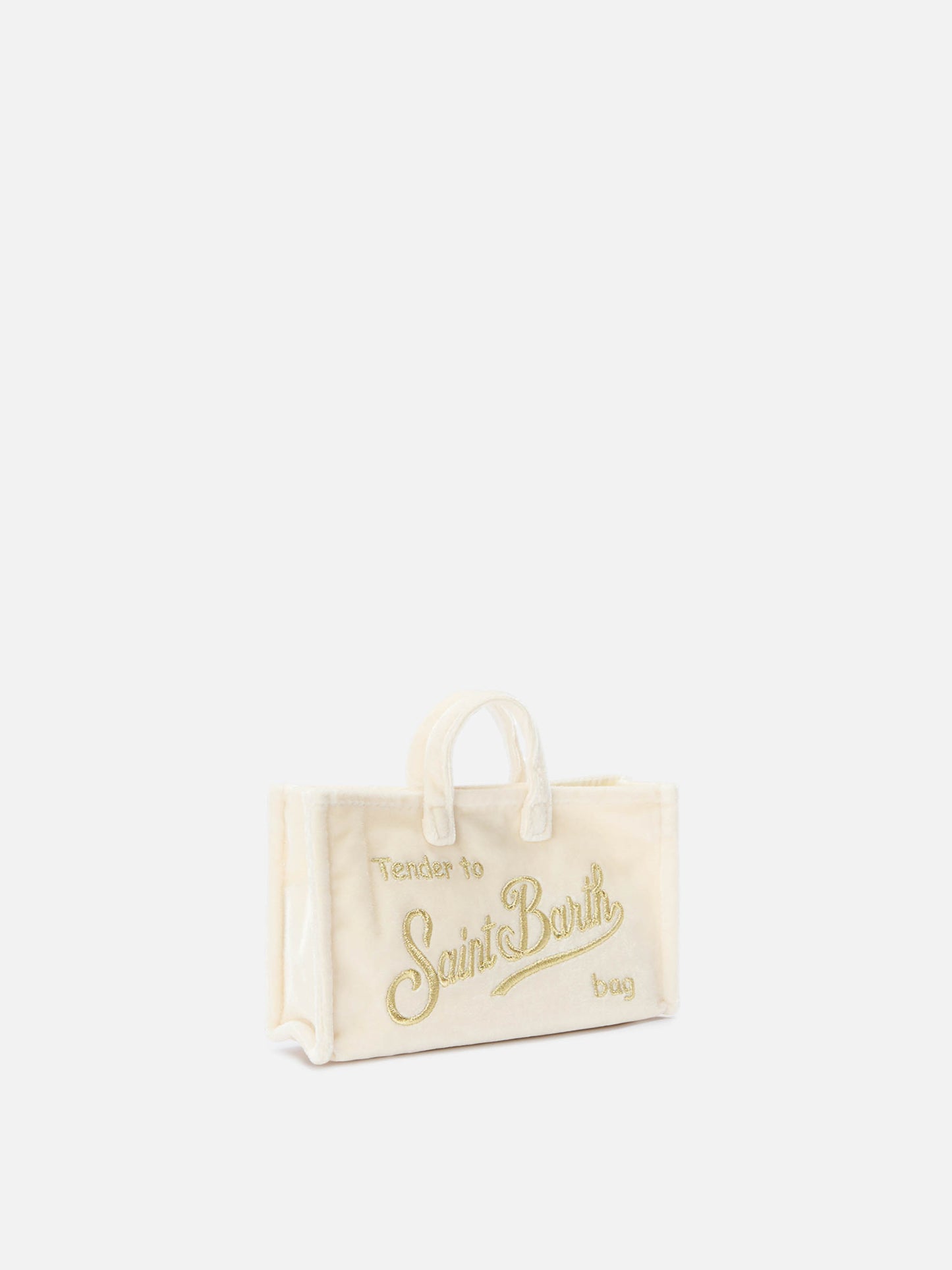 Mini borsa porta telefono Phone Bag Velvet in velluto bianco