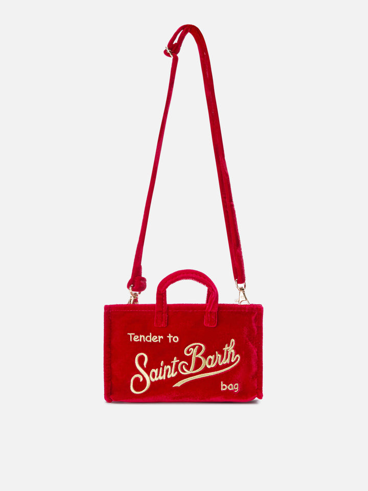 Mini borsa porta telefono Phone Bag Velvet in velluto rosso