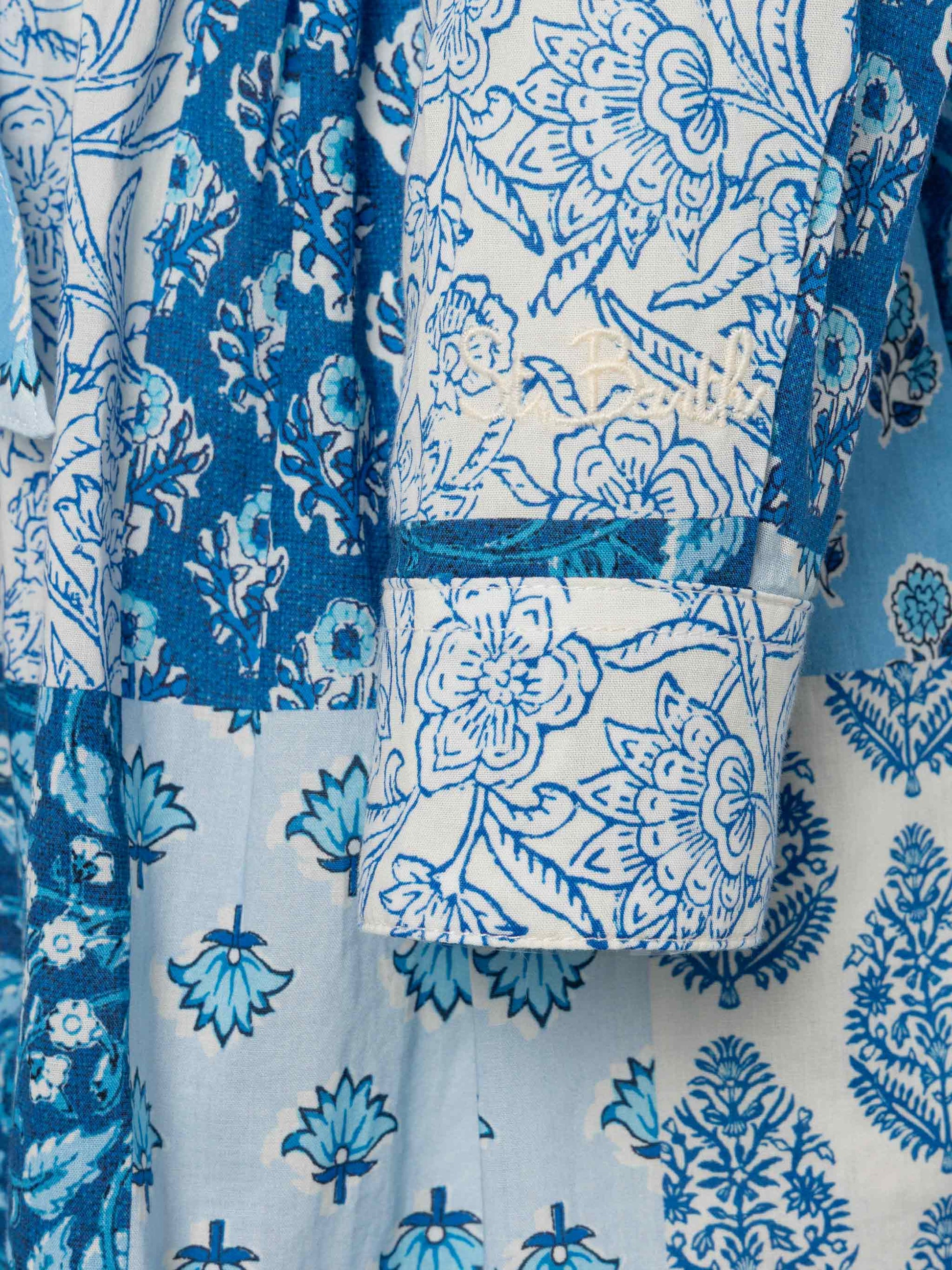 Philipa Jr long shirt dress with flower patch print - MC2 Saint Barth