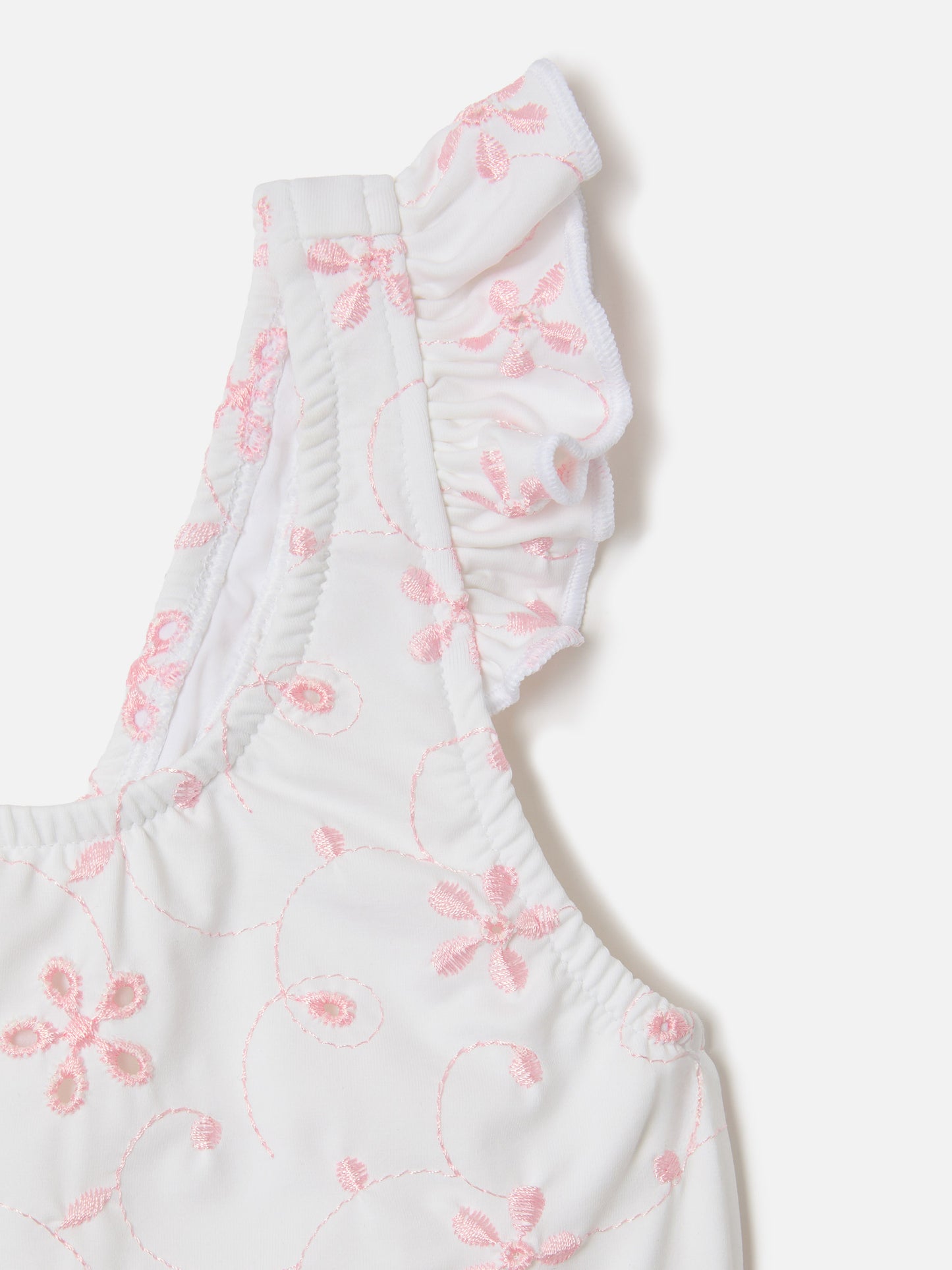 Pinkie one-piece swimsuit in embroidered sangallo