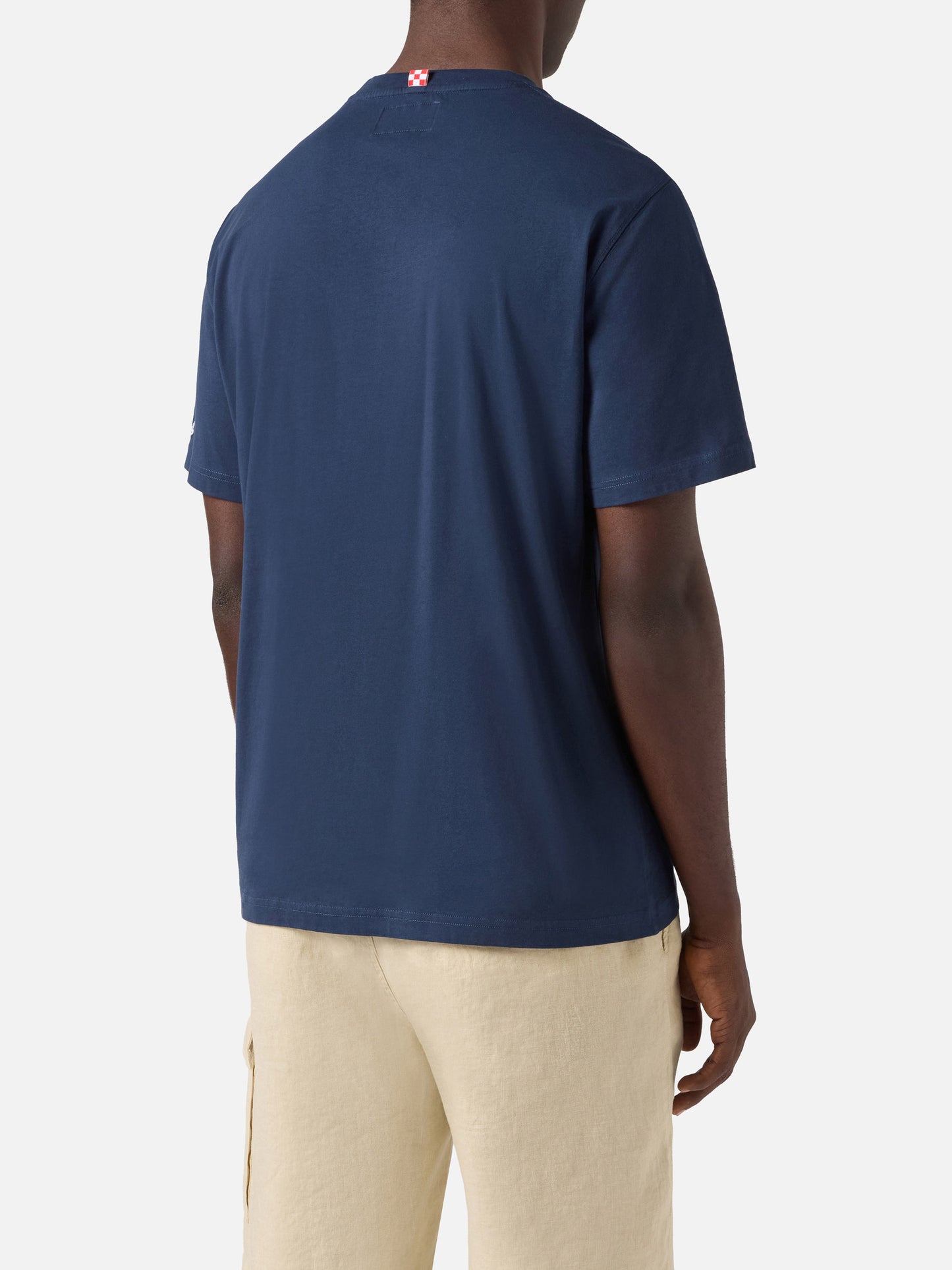 T-shirt Portofino blu con ricamo Real Men Play Padel