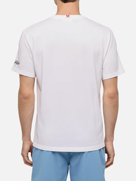 Classic fit cotton jersey t-shirt Portofino with Core de 'sta città embroidery | AS ROMA SPECIAL EDITION