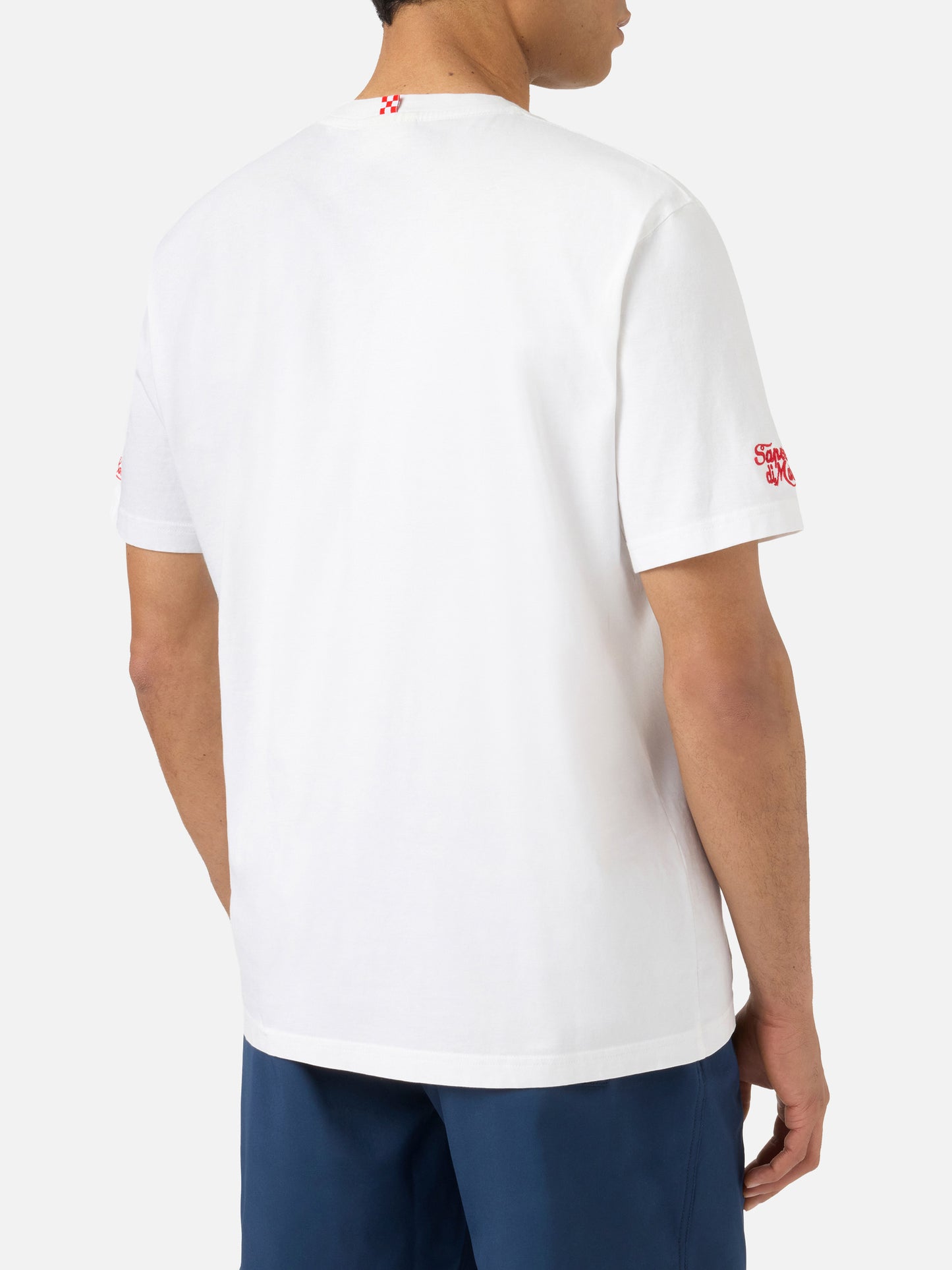White Portofino T-shirt with Abbronzatissimo embroidery