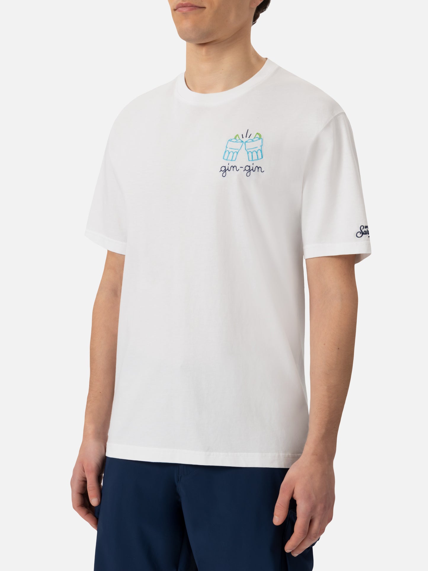 T-Shirt Portofino aus Baumwolljersey im klassischen Schnitt mit Gin Gin-Stickerei | INSULTI LUMINOSI SPECIAL EDITION
