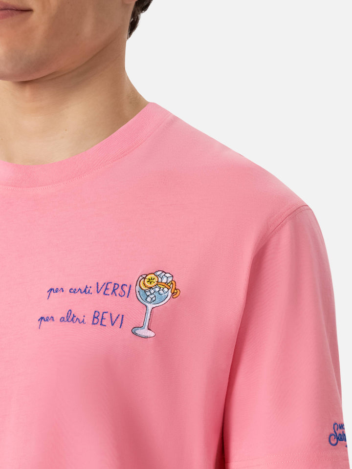 Classic fit cotton jersey t-shirt Portofino with Per certi Versi, per altri Bevi embroidery - MC2 Saint Barth