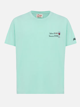 Classic fit cotton jersey t-shirt Portofino with Sabato Divino Domenica Divano embroidery - MC2 Saint Barth