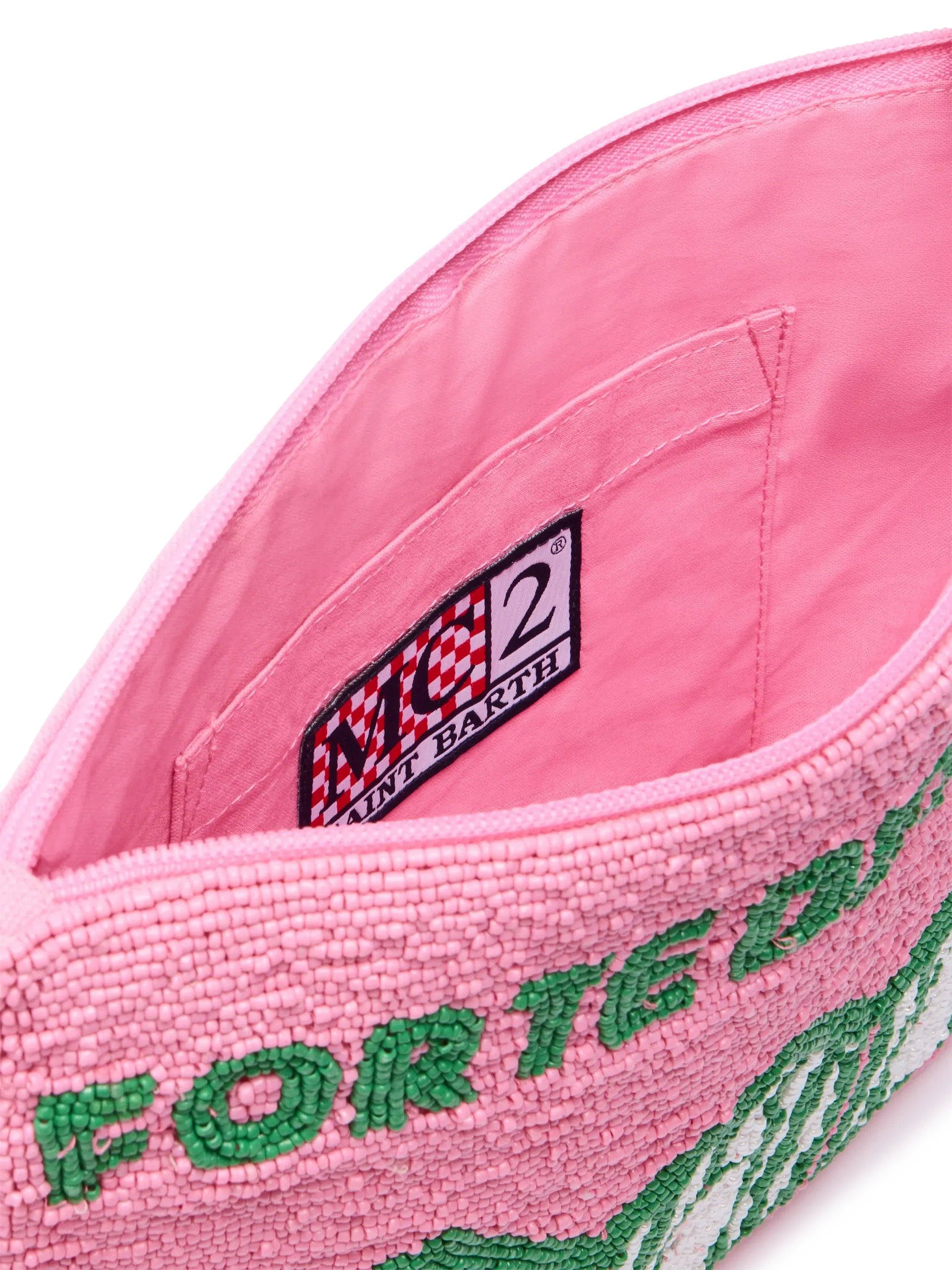 Pearl Pouch with Forte dei Marmi beaded postcard - MC2 Saint Barth