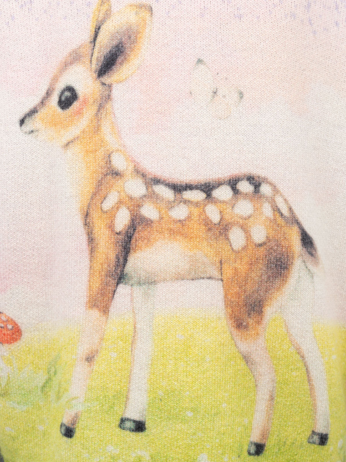 Girl lilac crewneck sweater Princess with fawn print - MC2 Saint Barth