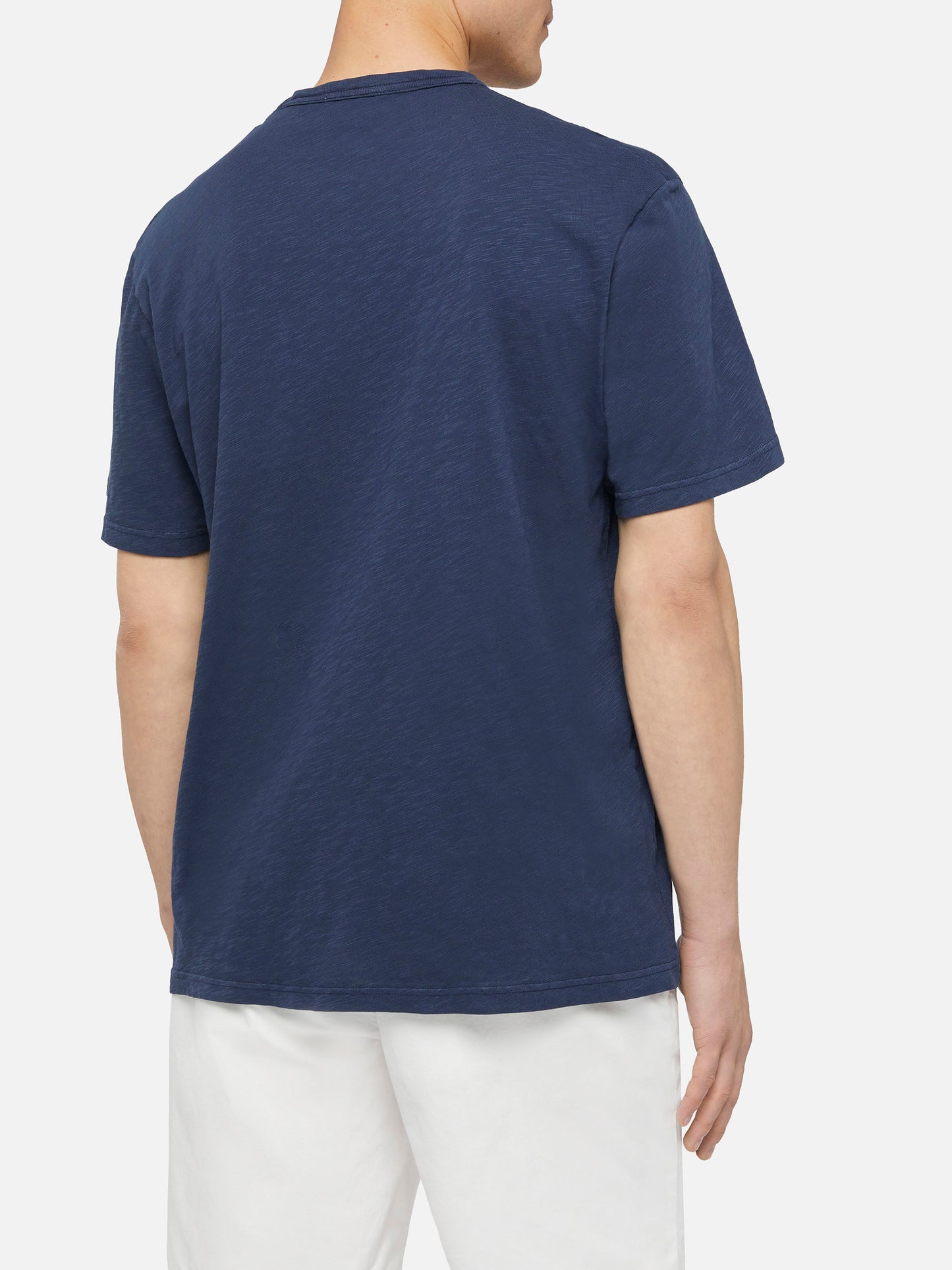Navy blue flamed cotton t-shirt President with embroidery - MC2 Saint Barth