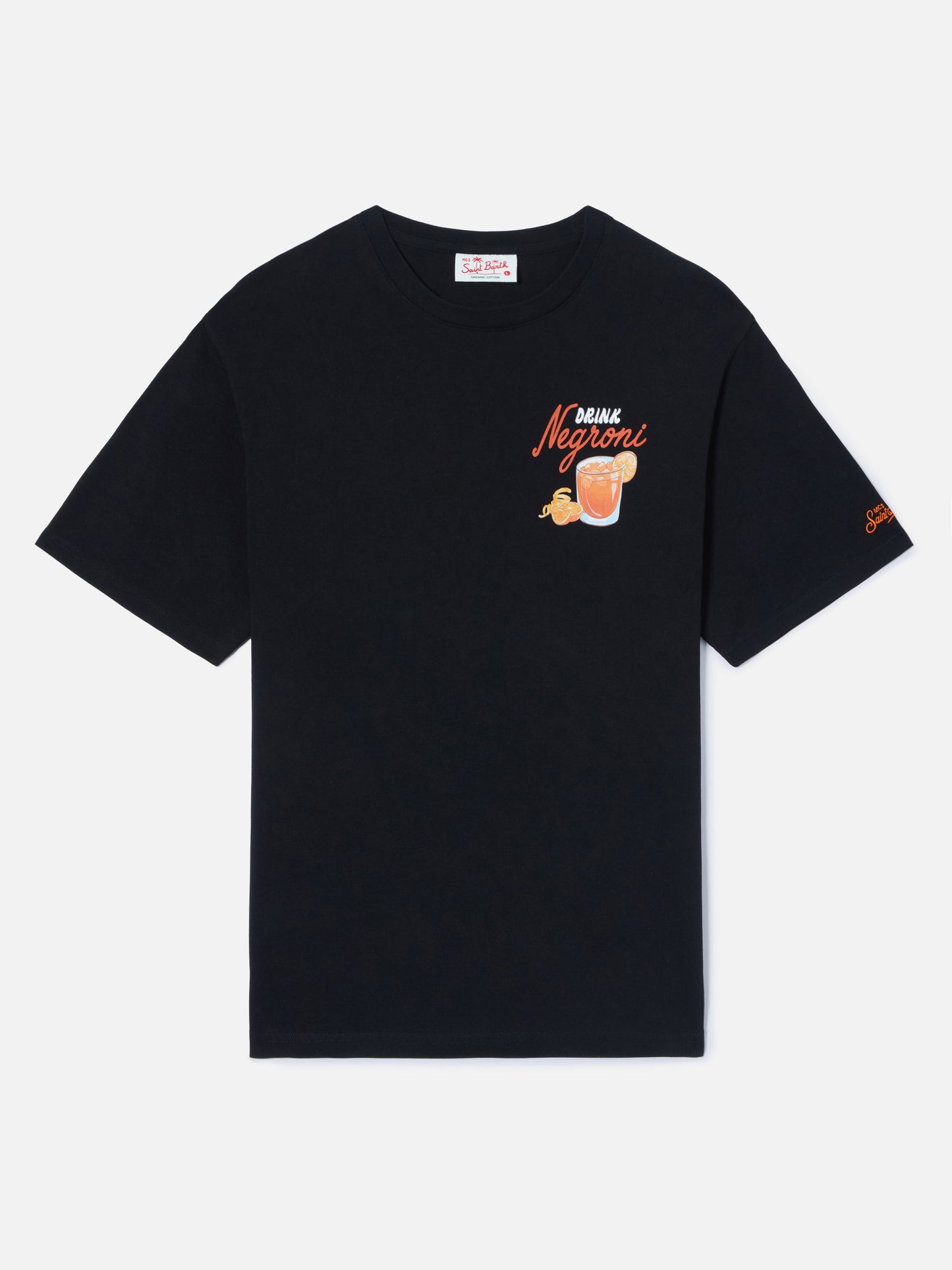 T-shirt Portland nera con illustrazione Negroni Drink
