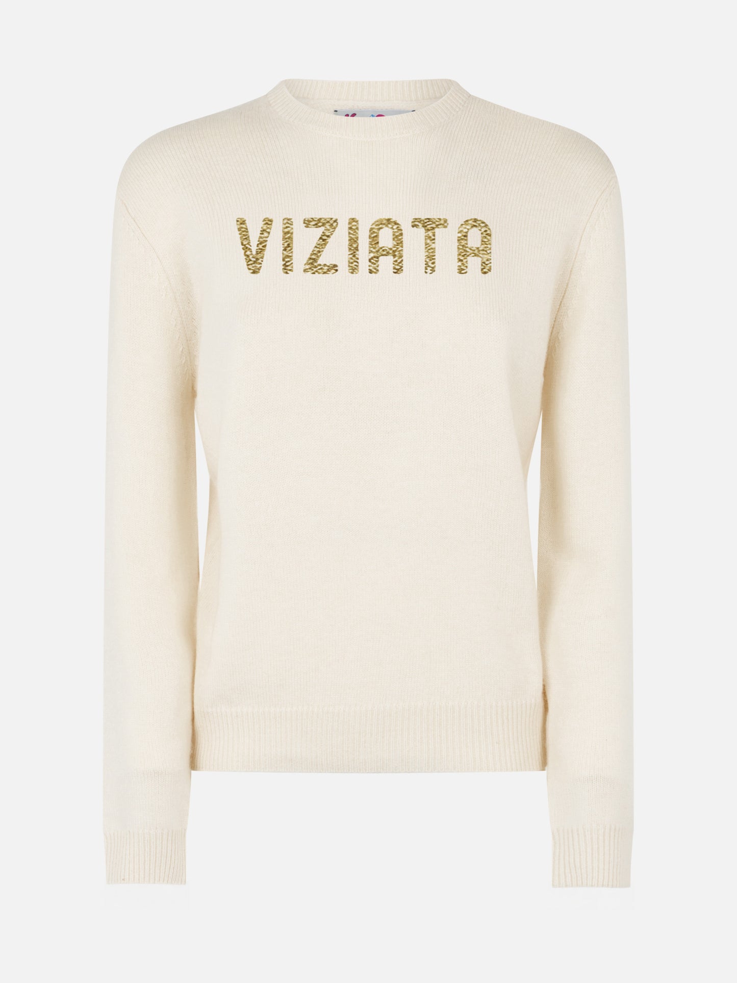 Girocollo New Queen con jacquard in lurex Viziata