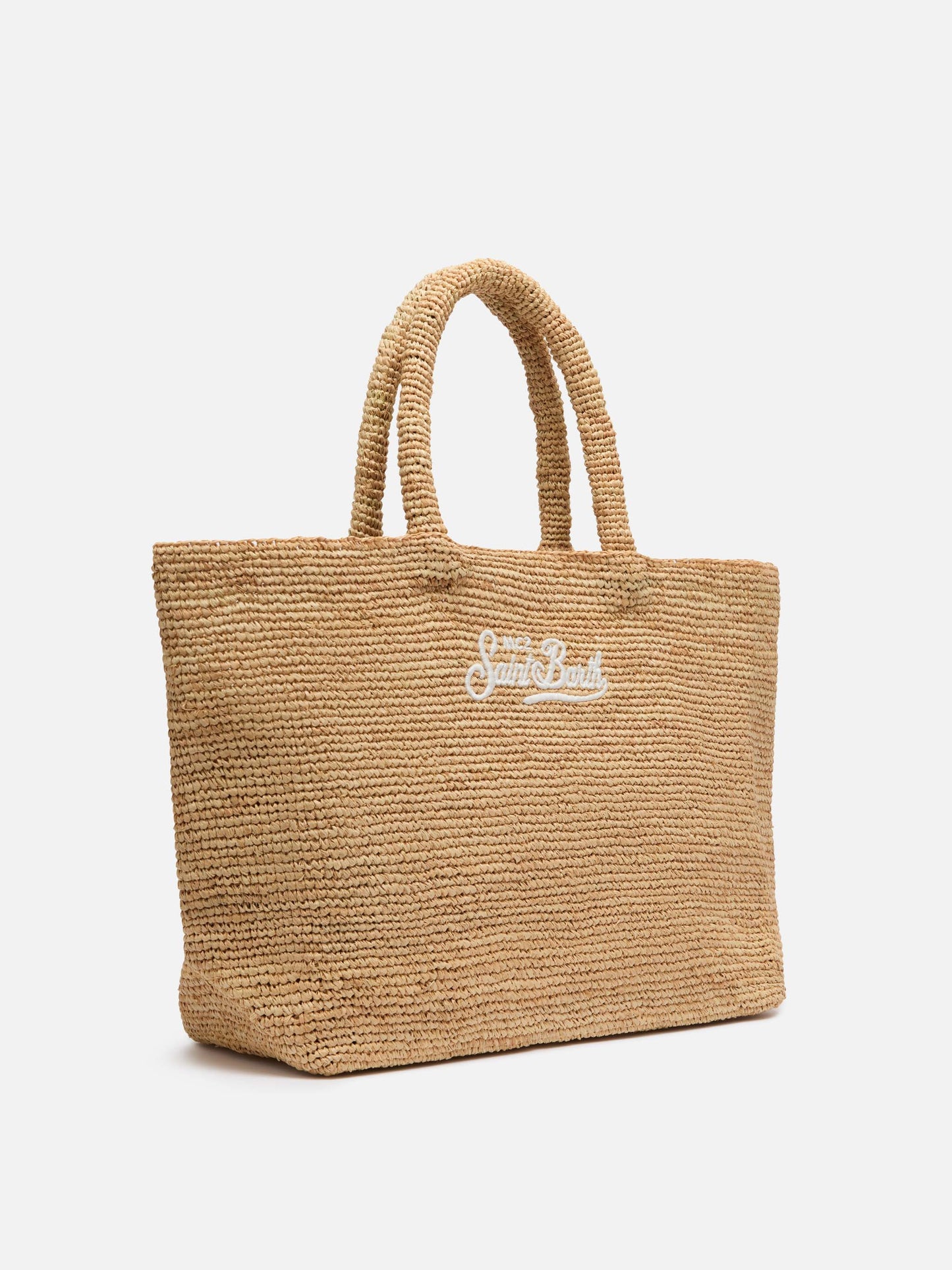 Beige Raffia Beach bag with cotton pouch
