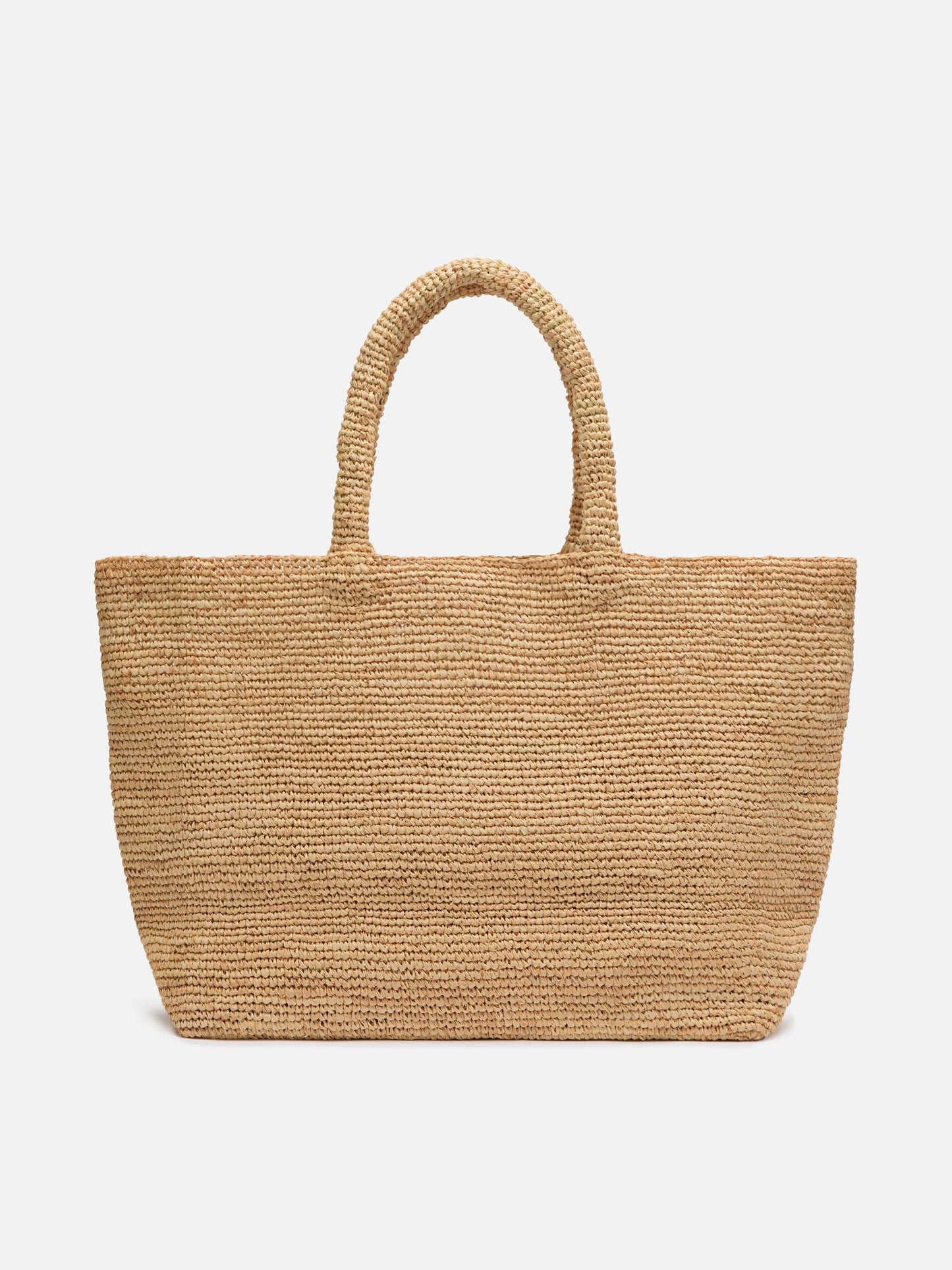 Beige Raffia Beach bag with cotton pouch