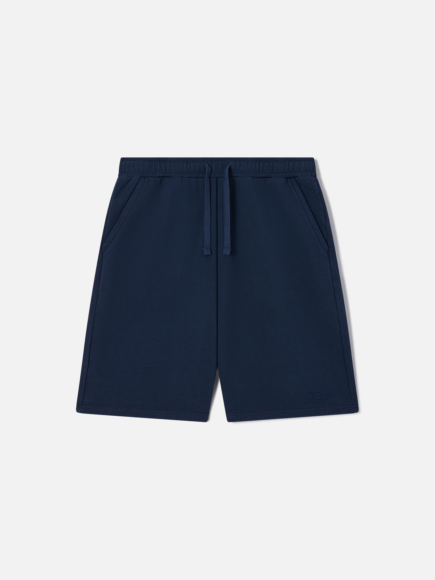 Randle navy blue cotton fleece Bermuda shorts
