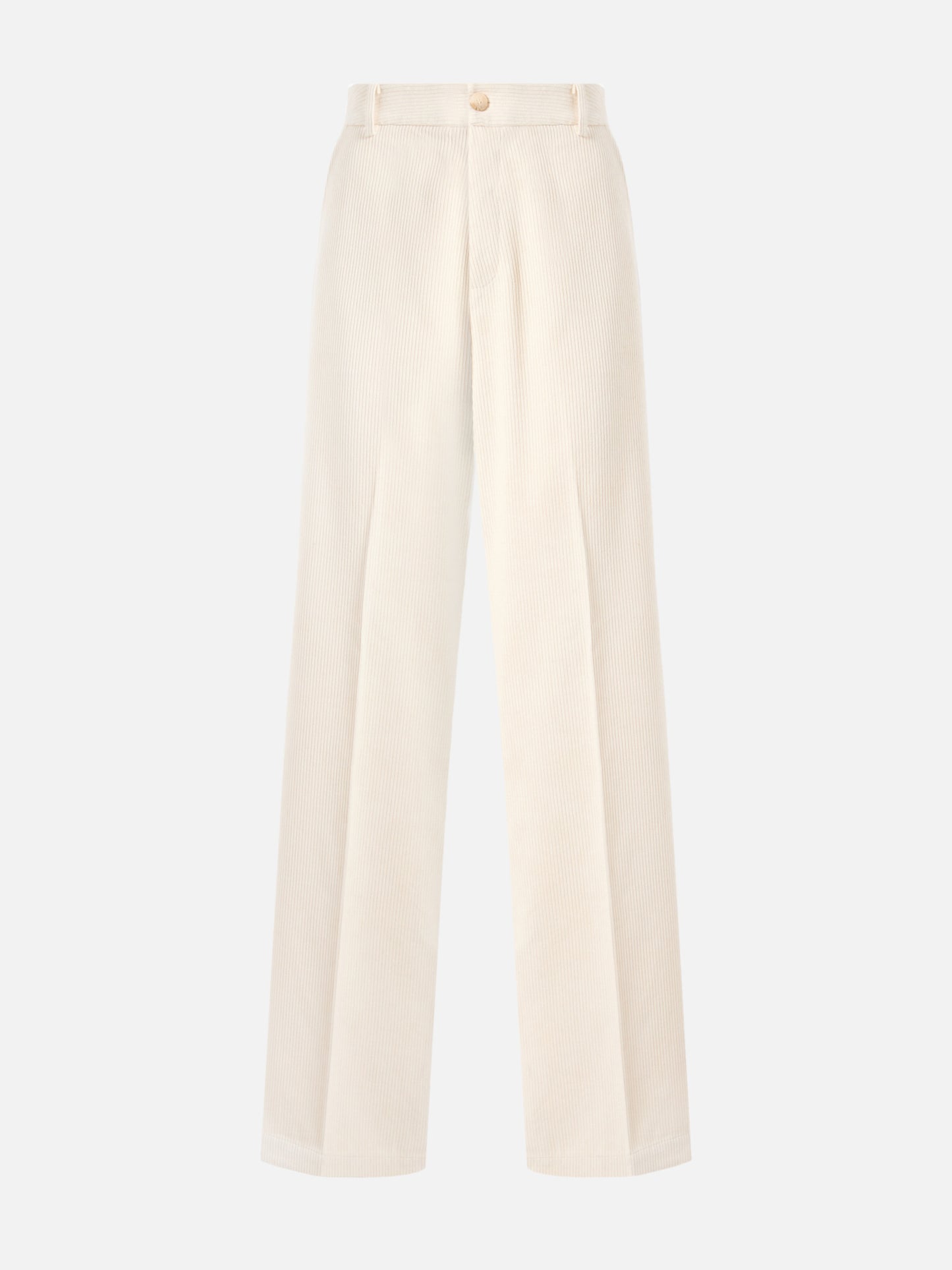 Pantaloni a gamba ampia Rebella in corduroy bianco crema