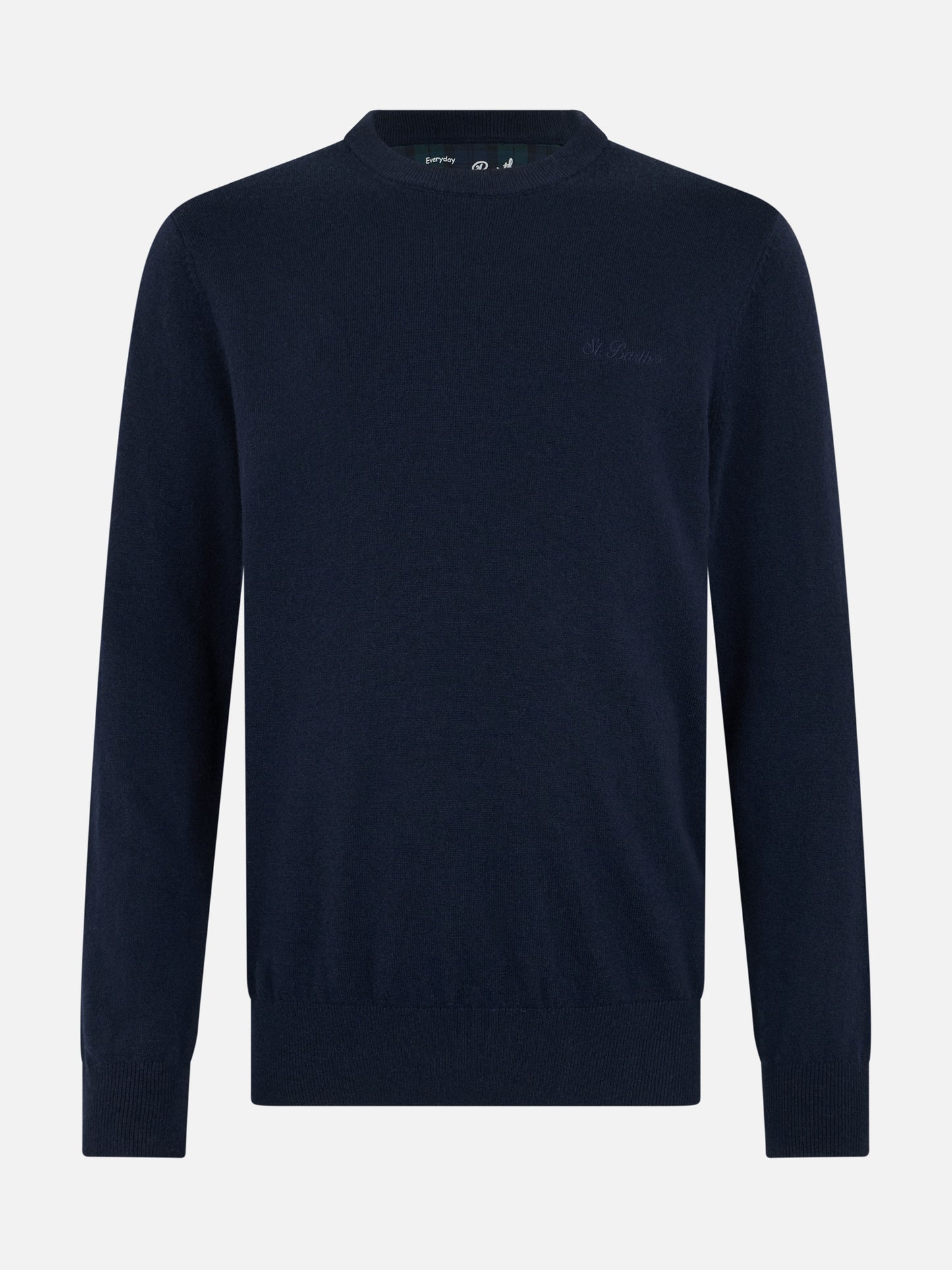 Man navy blue cashmere blend crewneck sweater Regent - MC2 Saint Barth