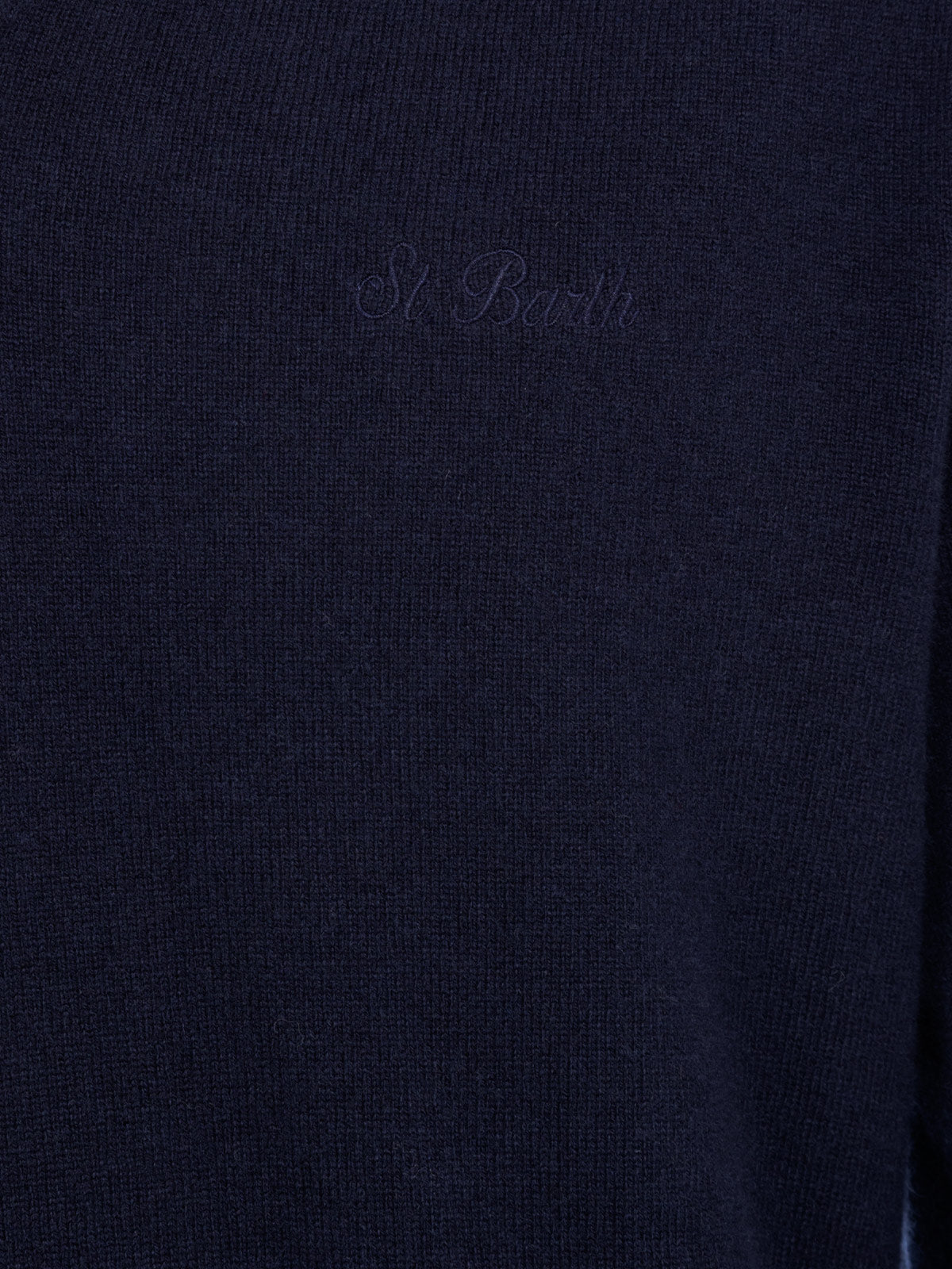 Navy blue V neck sweater Regent in BLENDED CASHMERE