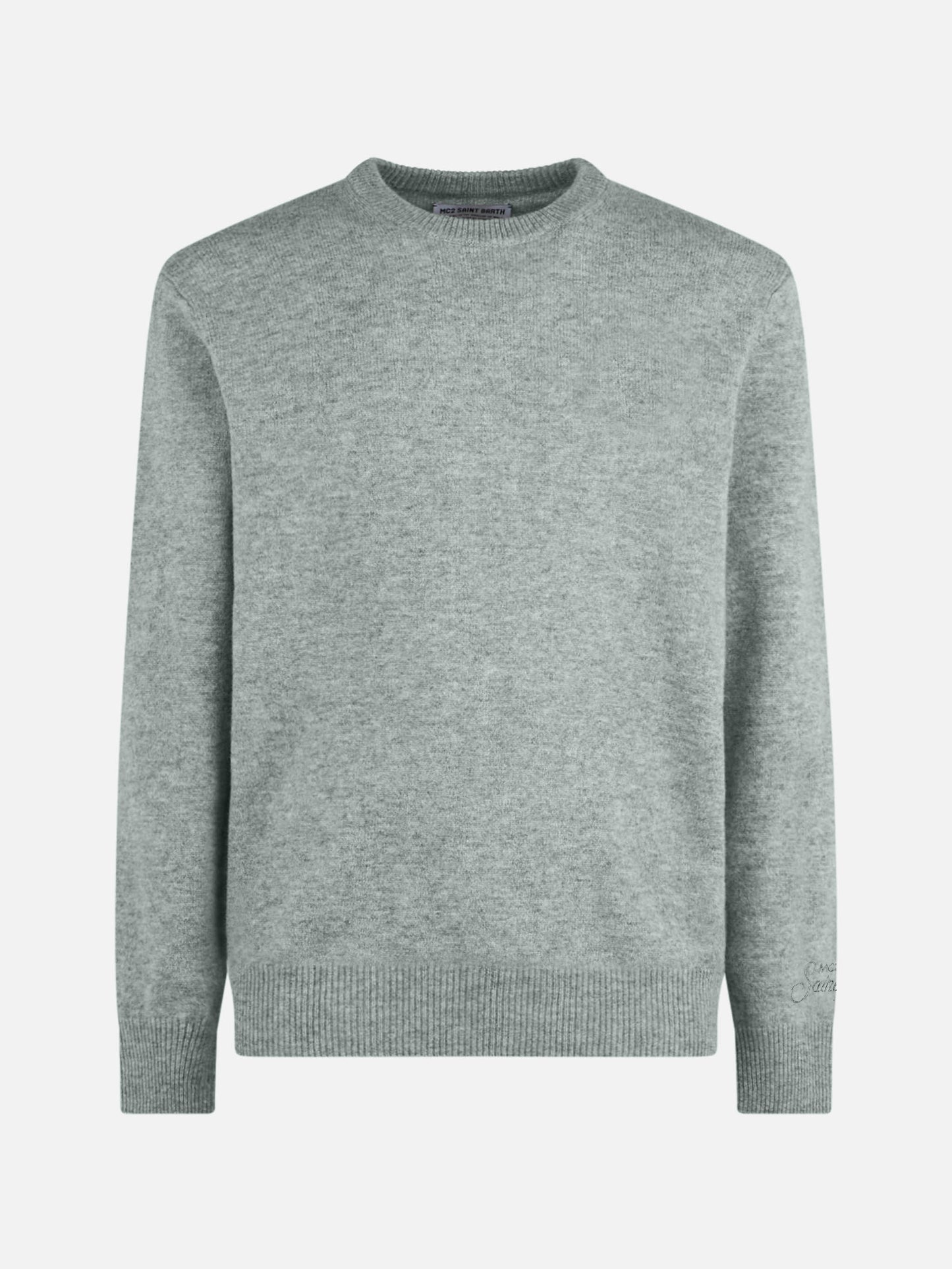 Man mélange grey pure cashmere sweater Regent - MC2 Saint Barth