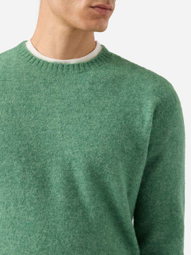 Maglione girocollo Regent in APLACA STRETCH verde salvia