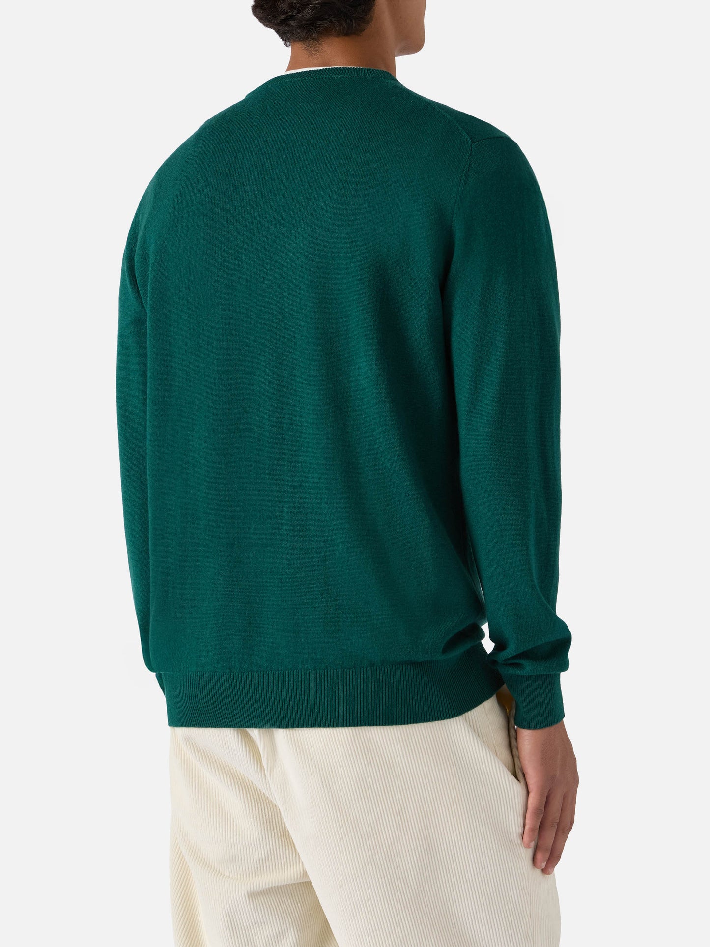 Maglione Regent in lana merino e cashmere verde inglese