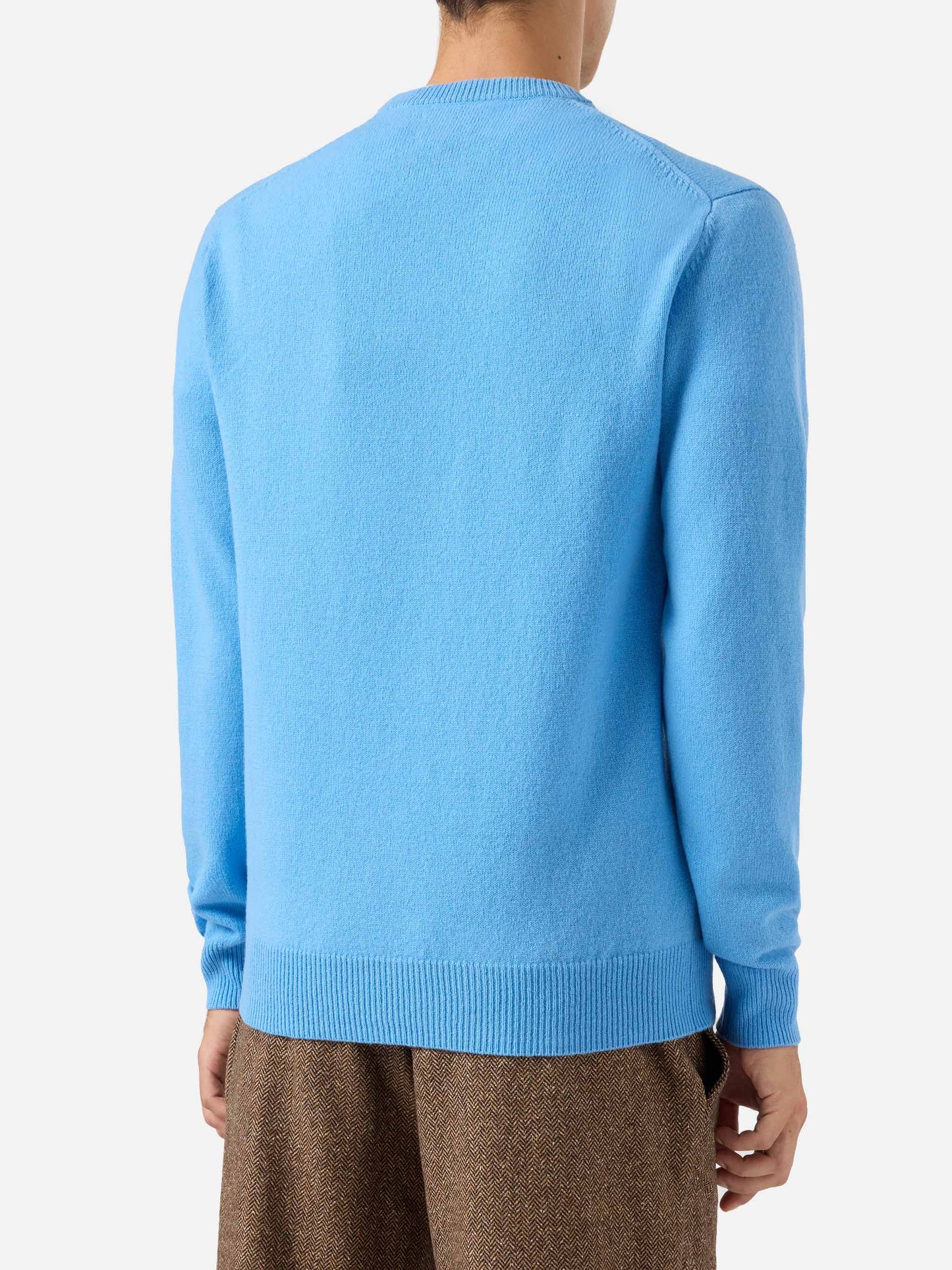 Regent 100% lambswool sweater in dusty blue