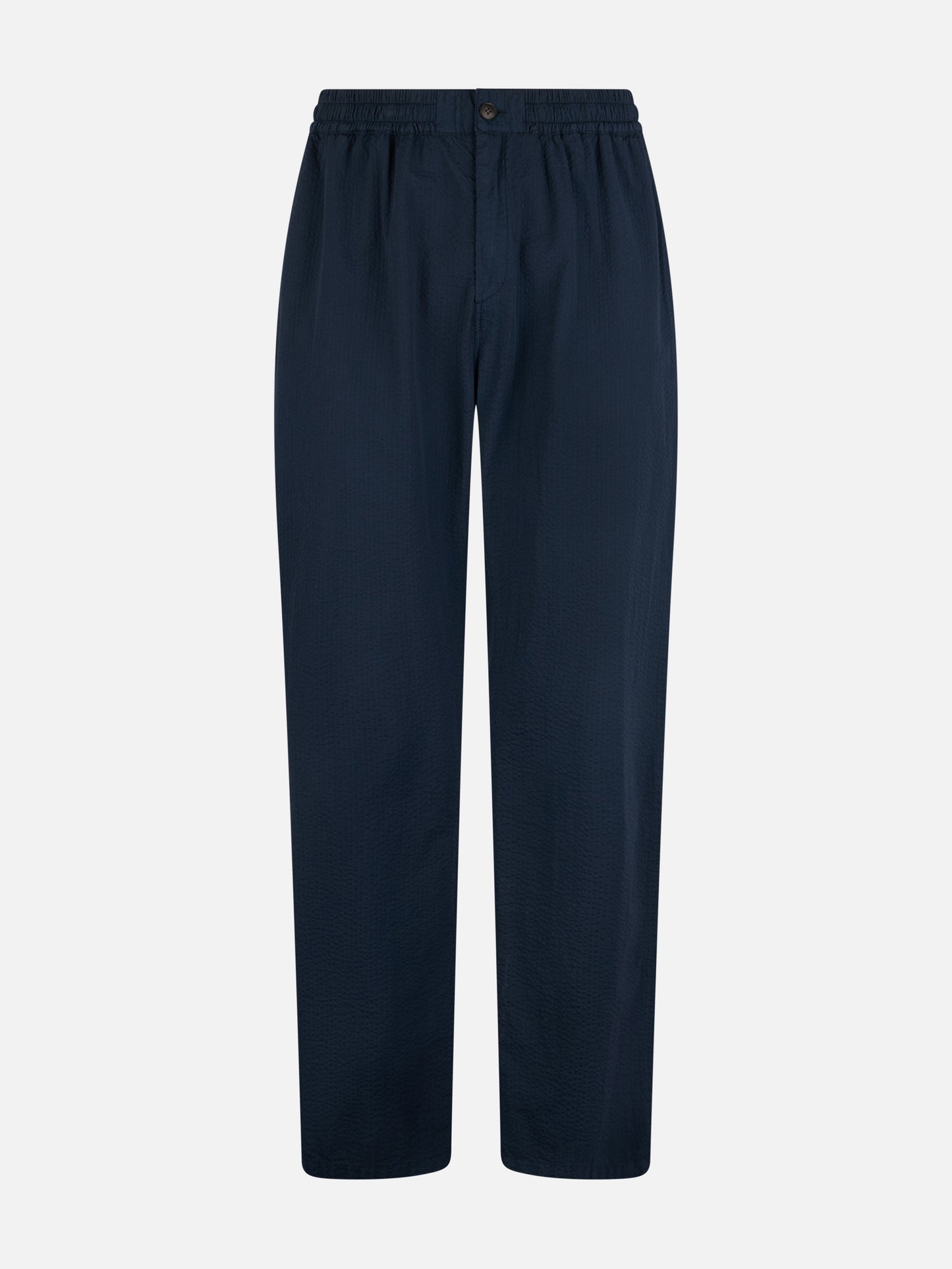 Marineblaue Seersucker-Baumwollhose für Herren von Relais