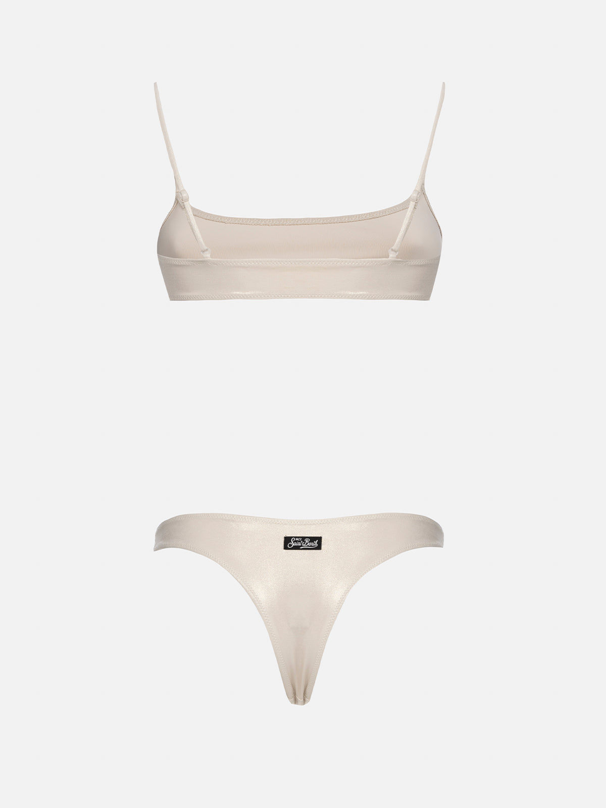 Bikini da donna a bralette lamina oro Sadie Naomi