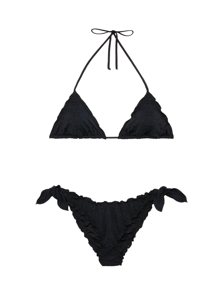 Classic triangle bikini Sagittarius Moon in black Sangallo lace - MC2 Saint Barth