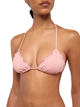 Sagittarius classic pink Sangallo lace triangle top - MC2 Saint Barth