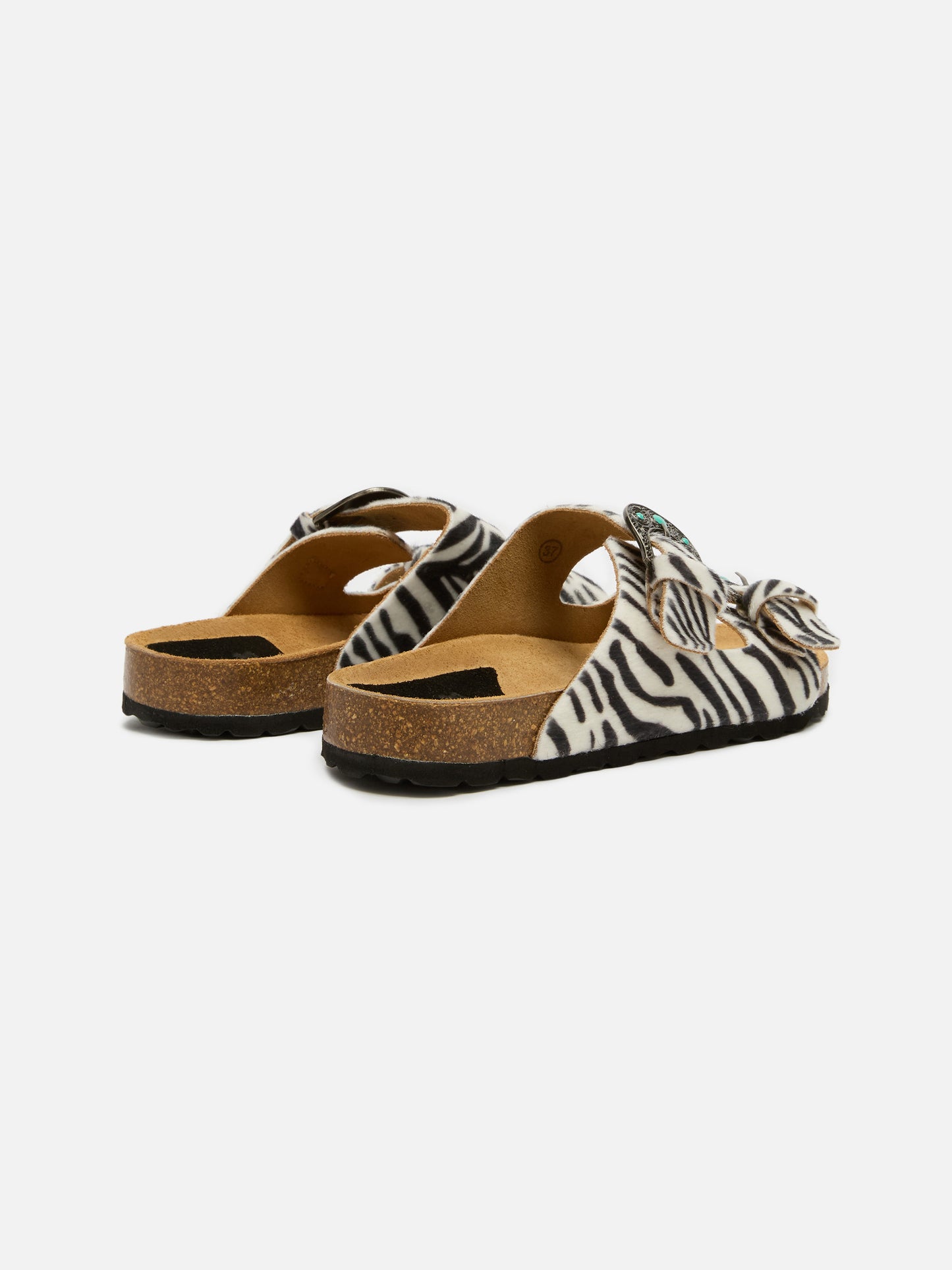 Buckle sandals in cavallino zebrato | TAJI SPECIAL EDITION