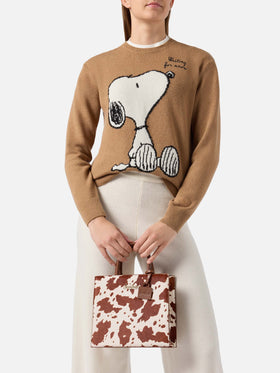 Shop Bag Midi in pony hair with cow skin print