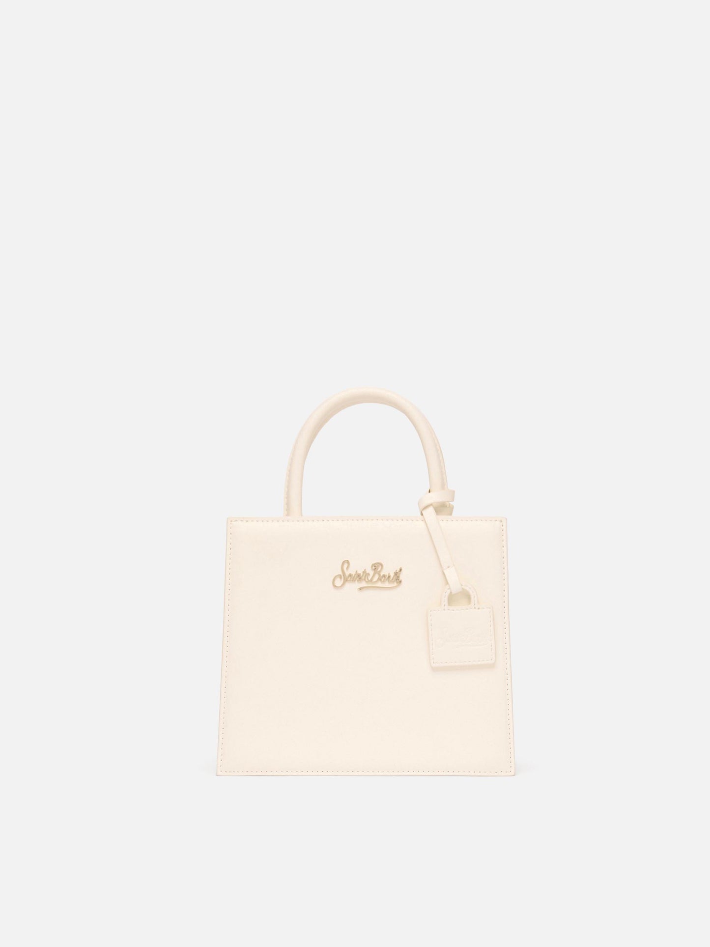 Shop Bag Mini in off-white leather