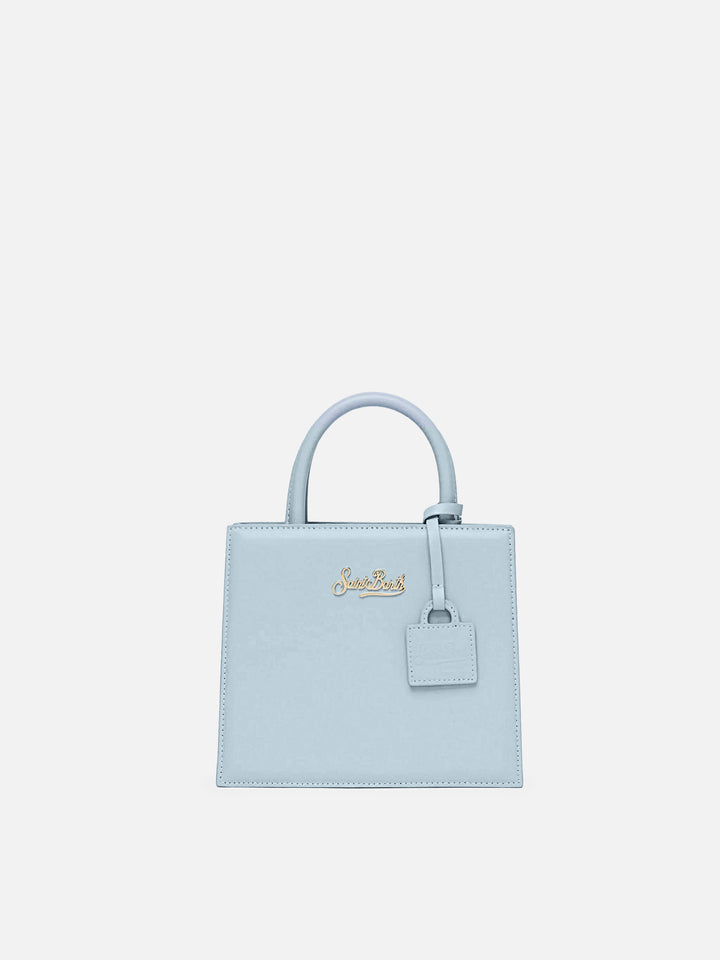 Shop Bag Mini in light blue leather