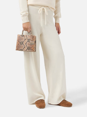 Shop Bag Mini in beige python-print leather