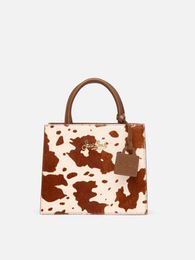 Shop Bag Midi in pony hair with cow skin print