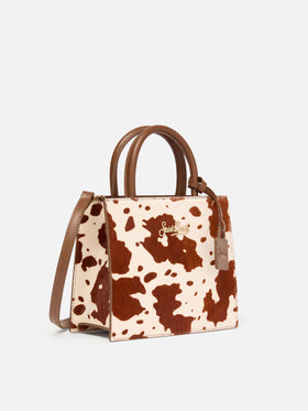 Shop Bag Midi in pony hair with cow skin print