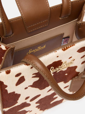 Shop Bag Midi in pony hair with cow skin print