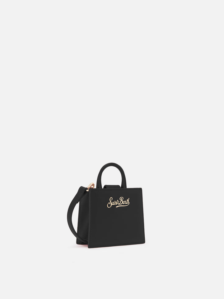 Shop Bag Micro in pelle nero