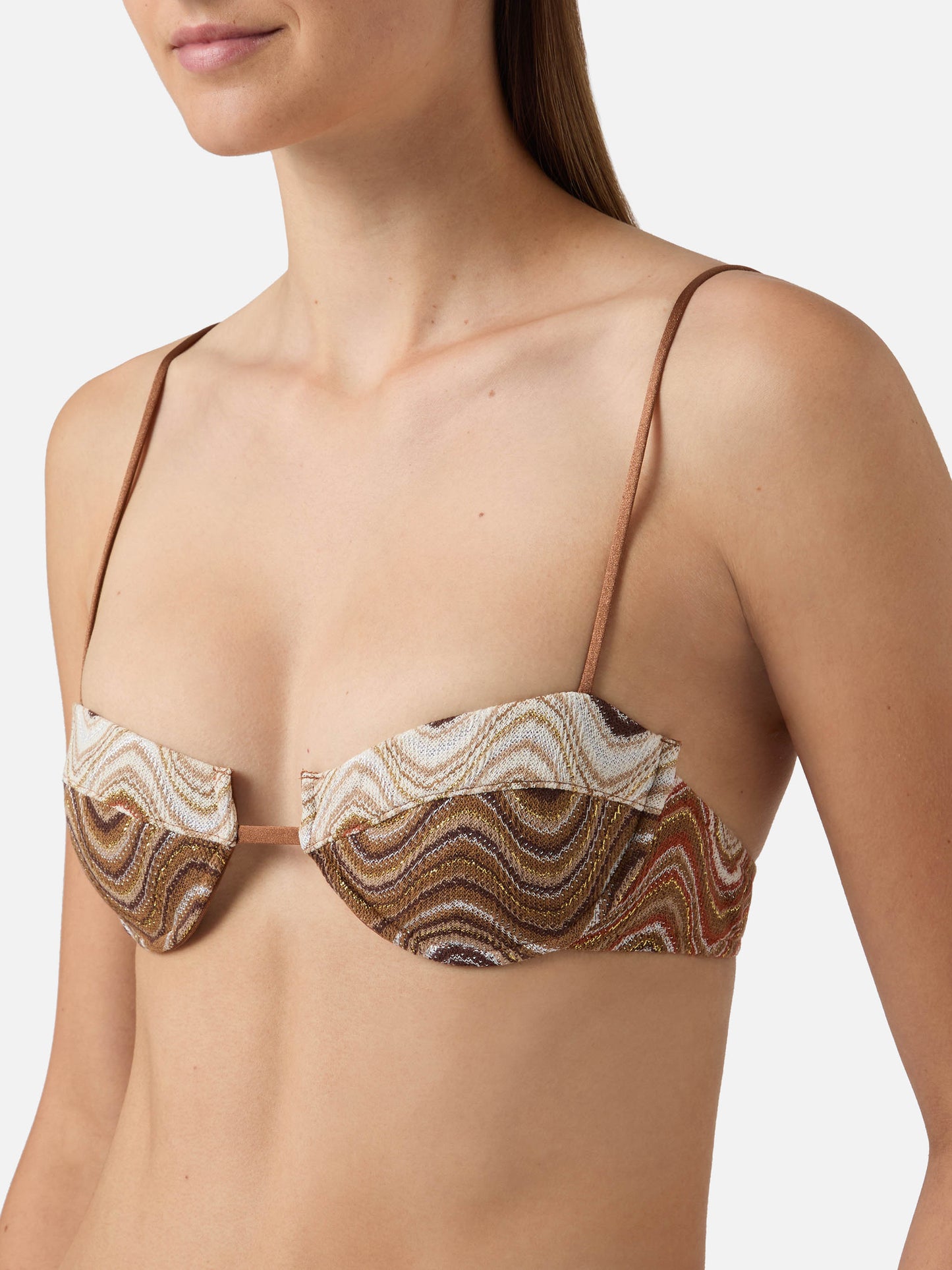Top de bikini balconette Salina en tejido raschel degradé