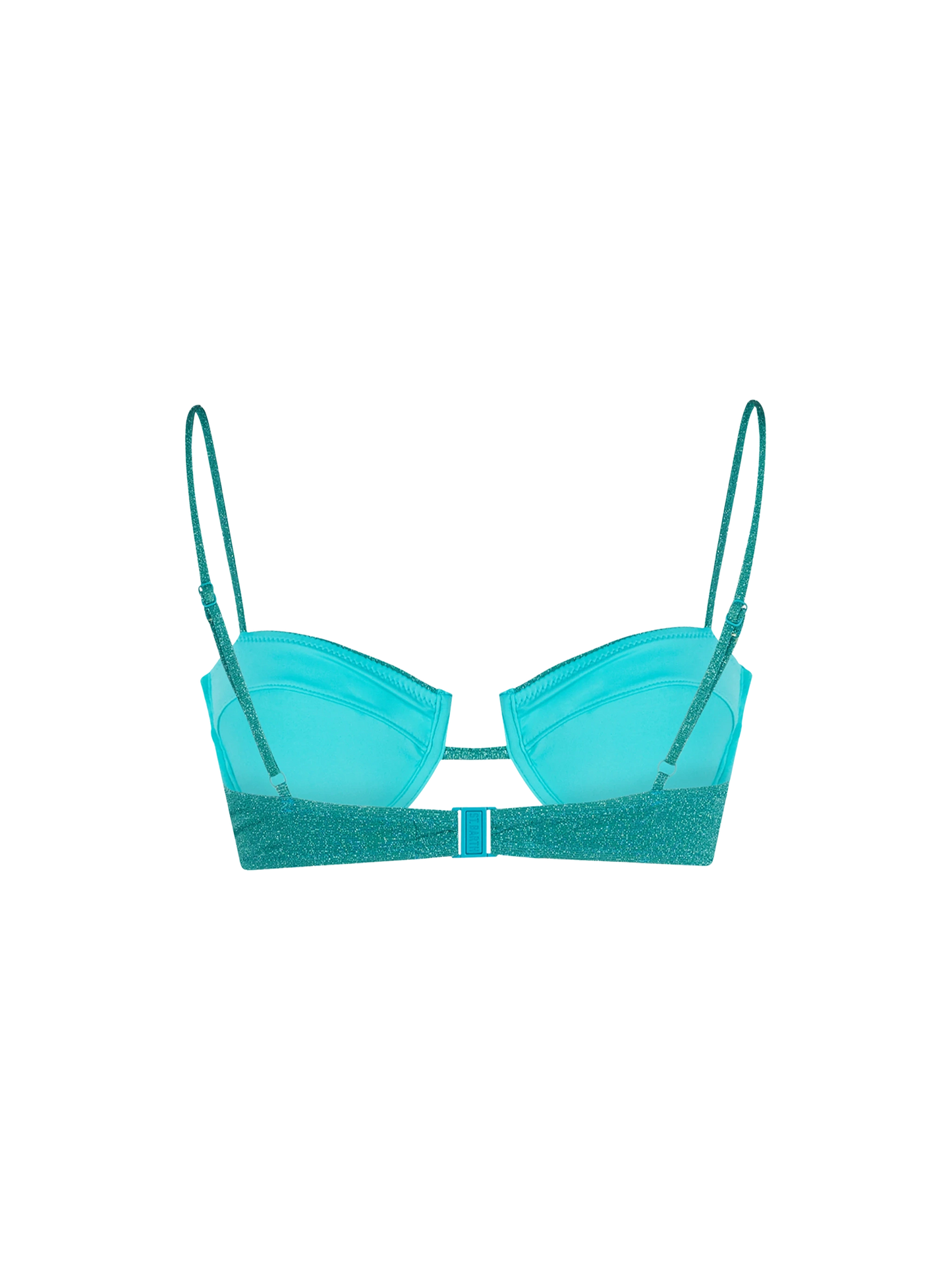 Top a bralette con ferretto Salina in lurex verde petrolio