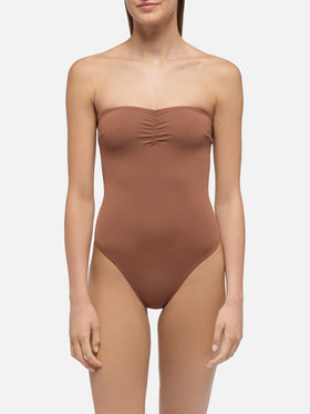 Soleil brown strapless one-piece swimsuit - MC2 Saint Barth