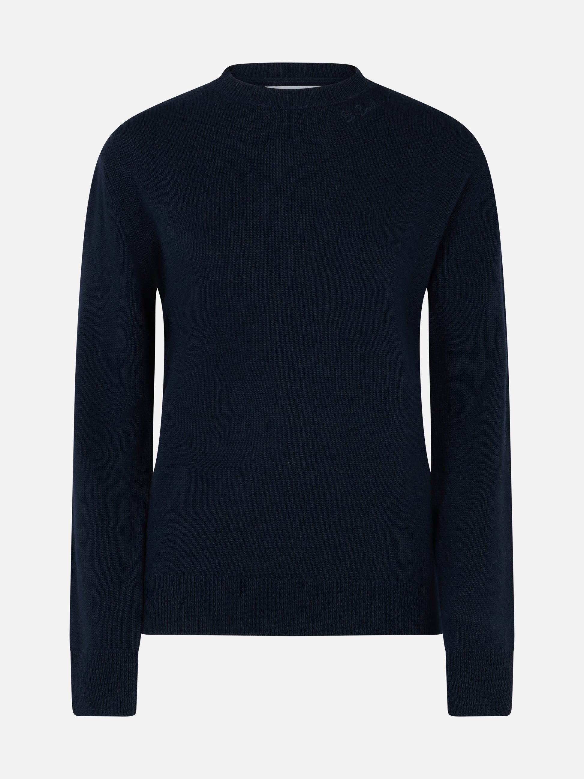 Woman navy blue cashmere blend sweater Sorbonne - MC2 Saint Barth