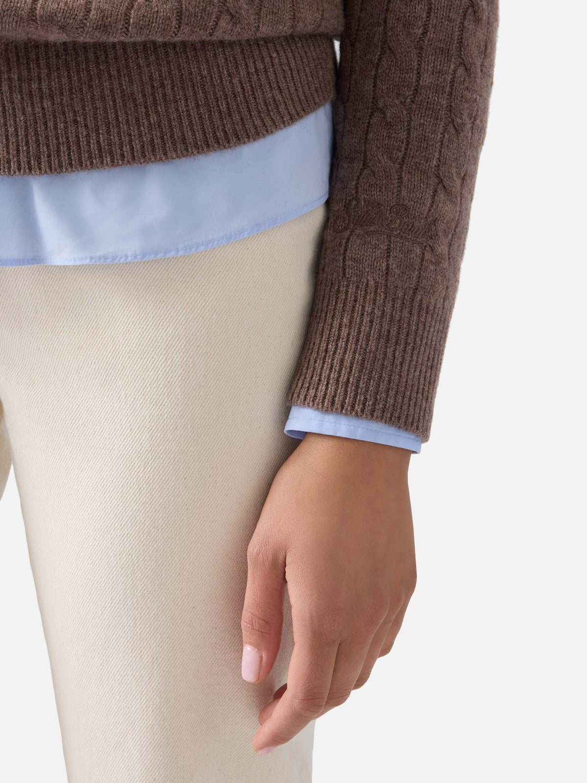 Pull col rond en laine Nut Sorbonne avec point torsadé
