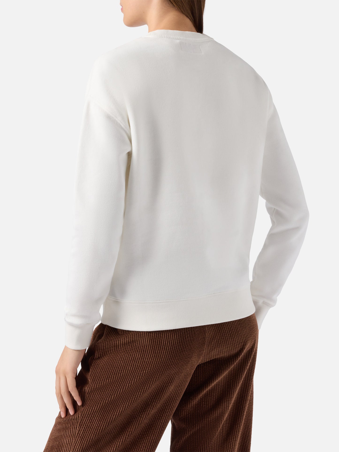 Felpa Stardust in cotone bianco con stampa flock St. Barth sport club