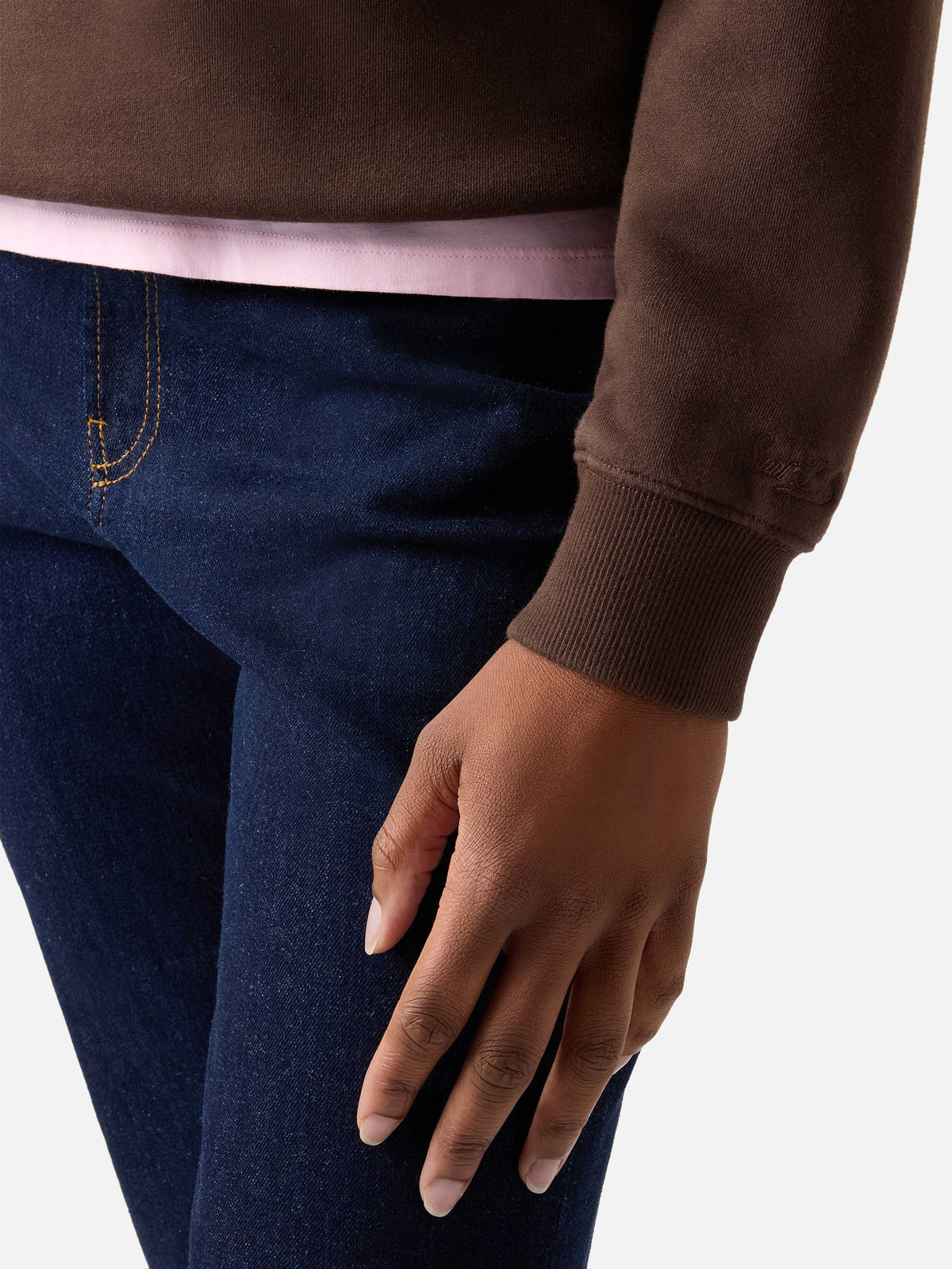 Braunes Stardust-Sweatshirt mit Time Is Gold-Print